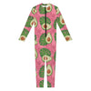 Pink Palm Leaf Avocado Print Jumpsuit