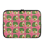 Pink Palm Leaf Avocado Print Laptop Sleeve