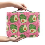 Pink Palm Leaf Avocado Print Leather Bible Cover