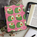 Pink Palm Leaf Avocado Print Leather Bible Cover