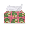 Pink Palm Leaf Avocado Print Leather Tissue Box Cover