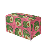 Pink Palm Leaf Avocado Print Leather Tissue Box Cover