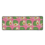 Pink Palm Leaf Avocado Print Long Kitchen Mat