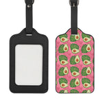 Pink Palm Leaf Avocado Print Luggage Tag