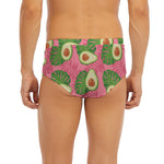 Pink Palm Leaf Avocado Print Men's Briefs