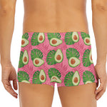Pink Palm Leaf Avocado Print Men's Short Boxer Briefs