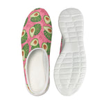 Pink Palm Leaf Avocado Print Mesh Casual Shoes