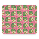 Pink Palm Leaf Avocado Print Mouse Pad