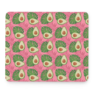 Pink Palm Leaf Avocado Print Mouse Pad