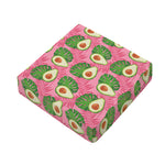Pink Palm Leaf Avocado Print Outdoor Seat Cushion Cover