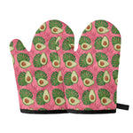 Pink Palm Leaf Avocado Print Oven Mitts