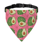 Pink Palm Leaf Avocado Print Over The Collar Dog Bandana