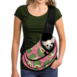 Pink Palm Leaf Avocado Print Pet Sling Carrier