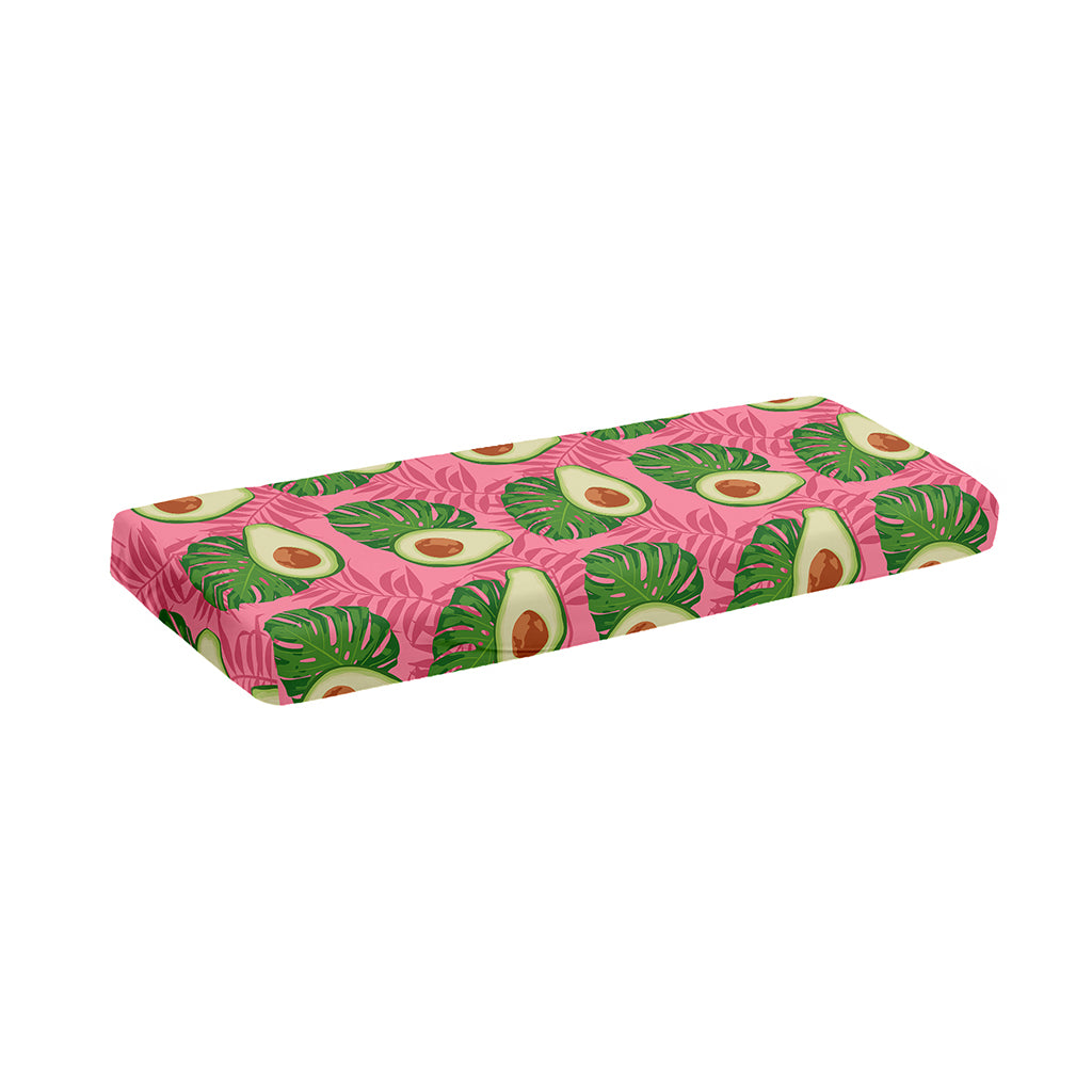 Pink Palm Leaf Avocado Print Piano Keyboard Cover