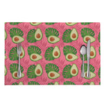 Pink Palm Leaf Avocado Print Placemat