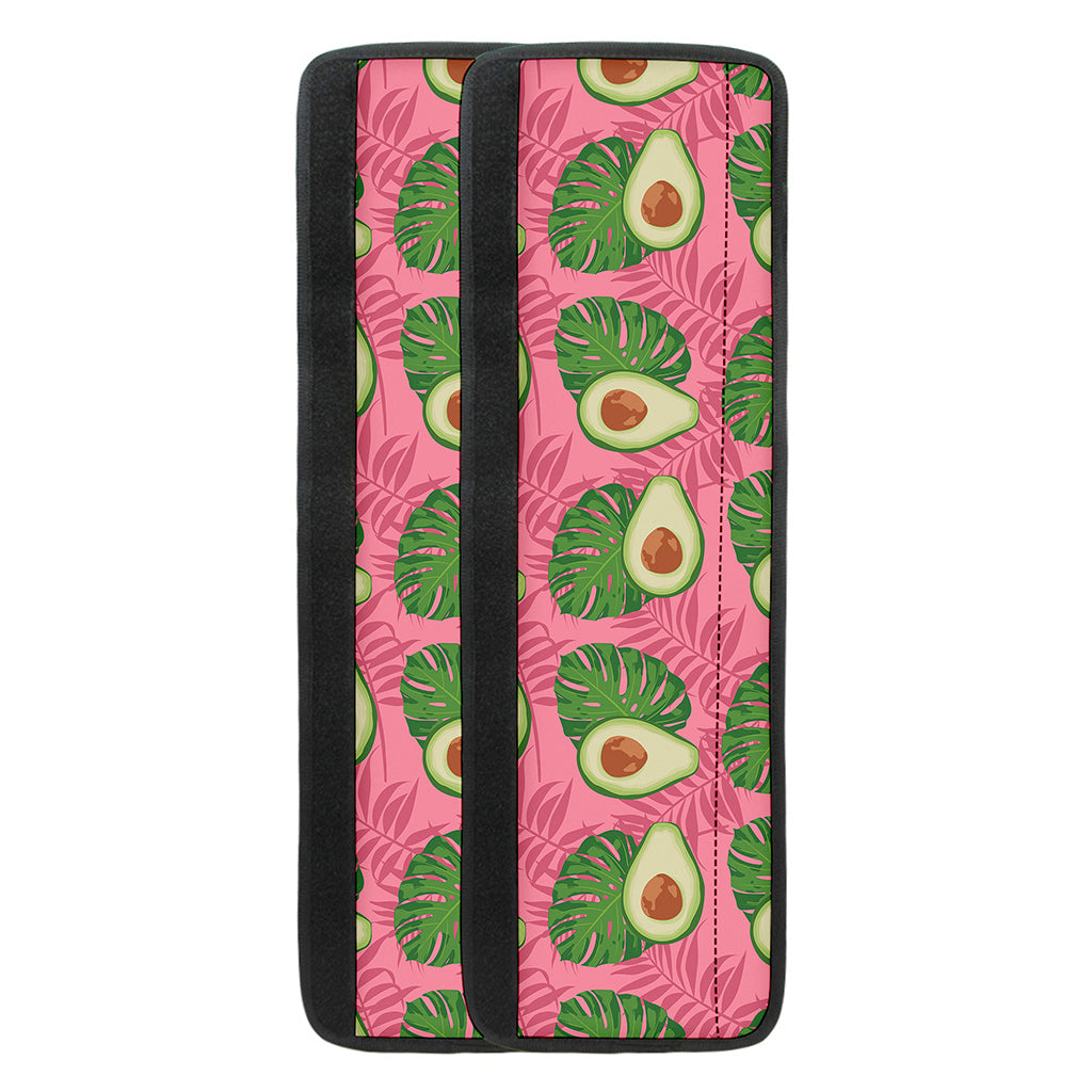 Pink Palm Leaf Avocado Print Refrigerator Handle Covers