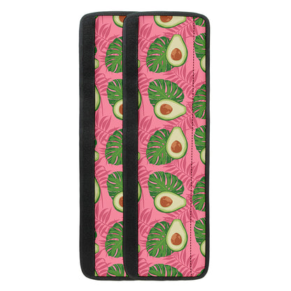 Pink Palm Leaf Avocado Print Refrigerator Handle Covers