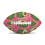 Pink Palm Leaf Avocado Print Rugby Ball