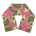 Pink Palm Leaf Avocado Print Scarf