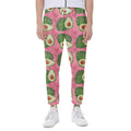 Pink Palm Leaf Avocado Print Joggers