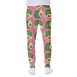 Pink Palm Leaf Avocado Print Scuba Joggers