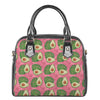 Pink Palm Leaf Avocado Print Shoulder Handbag