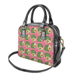 Pink Palm Leaf Avocado Print Shoulder Handbag