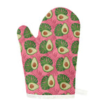 Pink Palm Leaf Avocado Print Single Oven Mitt