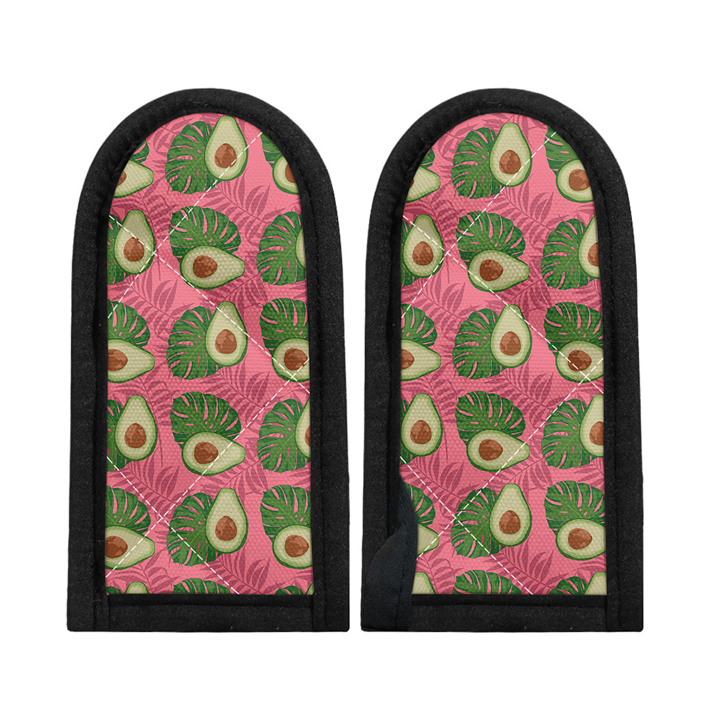 Pink Palm Leaf Avocado Print Skillet Handle Cover
