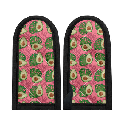 Pink Palm Leaf Avocado Print Skillet Handle Cover