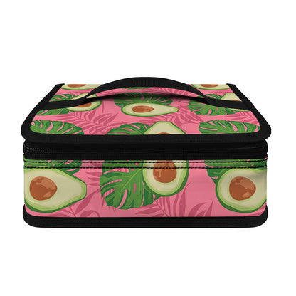 Pink Palm Leaf Avocado Print Small Lunch Bag