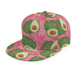 Pink Palm Leaf Avocado Print Snapback Cap