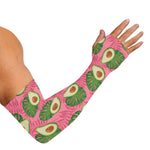Pink Palm Leaf Avocado Print Sun Protection Arm Sleeves