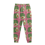 Pink Palm Leaf Avocado Print Sweatpants