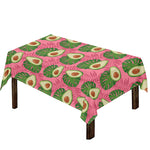 Pink Palm Leaf Avocado Print Tablecloth