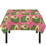 Pink Palm Leaf Avocado Print Tablecloth