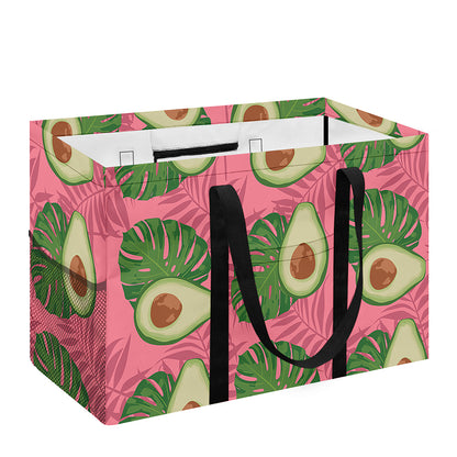 Pink Palm Leaf Avocado Print Utility Tote Bag