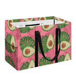 Pink Palm Leaf Avocado Print Utility Tote Bag