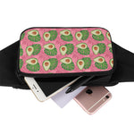 Pink Palm Leaf Avocado Print Waist Bag