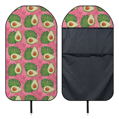 Pink Palm Leaf Avocado Print Waterproof Car Seat Cover