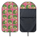 Pink Palm Leaf Avocado Print Waterproof Car Seat Cover