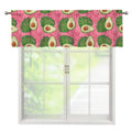 Pink Palm Leaf Avocado Print Window Valance