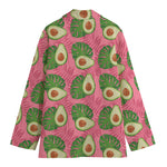 Pink Palm Leaf Avocado Print Women's Blazer