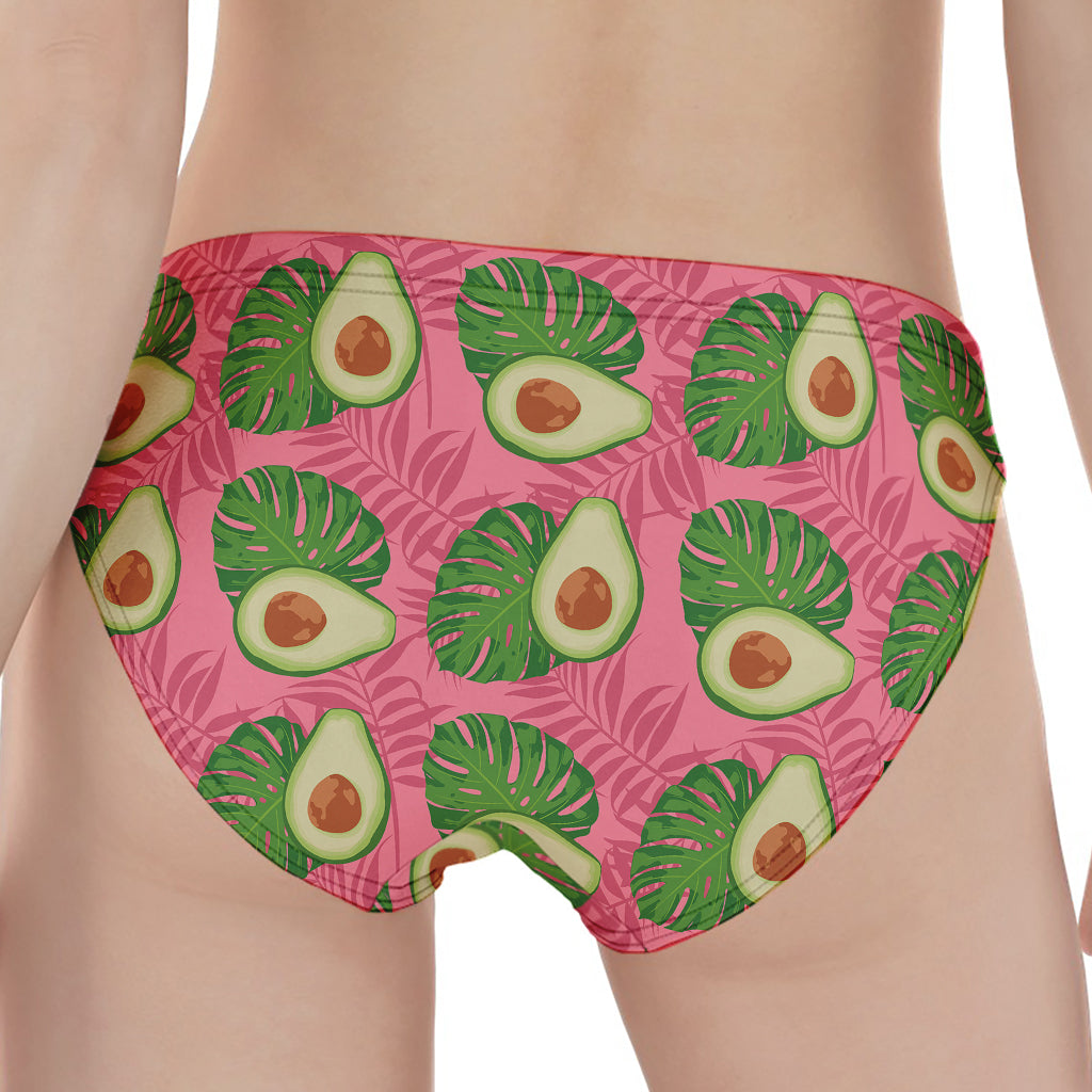 Pink Palm Leaf Avocado Print Women's Panties