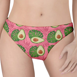 Pink Palm Leaf Avocado Print Women's Thong