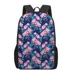 Pink Peony Floral Flower Pattern Print 17 Inch Backpack