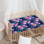 Pink Peony Floral Flower Pattern Print Baby Crib Sheet