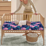 Pink Peony Floral Flower Pattern Print Baby Crib Sheet