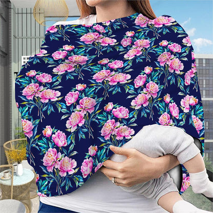 Pink Peony Floral Flower Pattern Print Baby Seat Cover