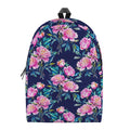 Pink Peony Floral Flower Pattern Print School Backpack